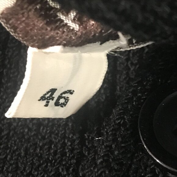 St. John Cardigan Sweater Womens XL Black Button Front V Neck Knit Pockets Long - Picture 7 of 12